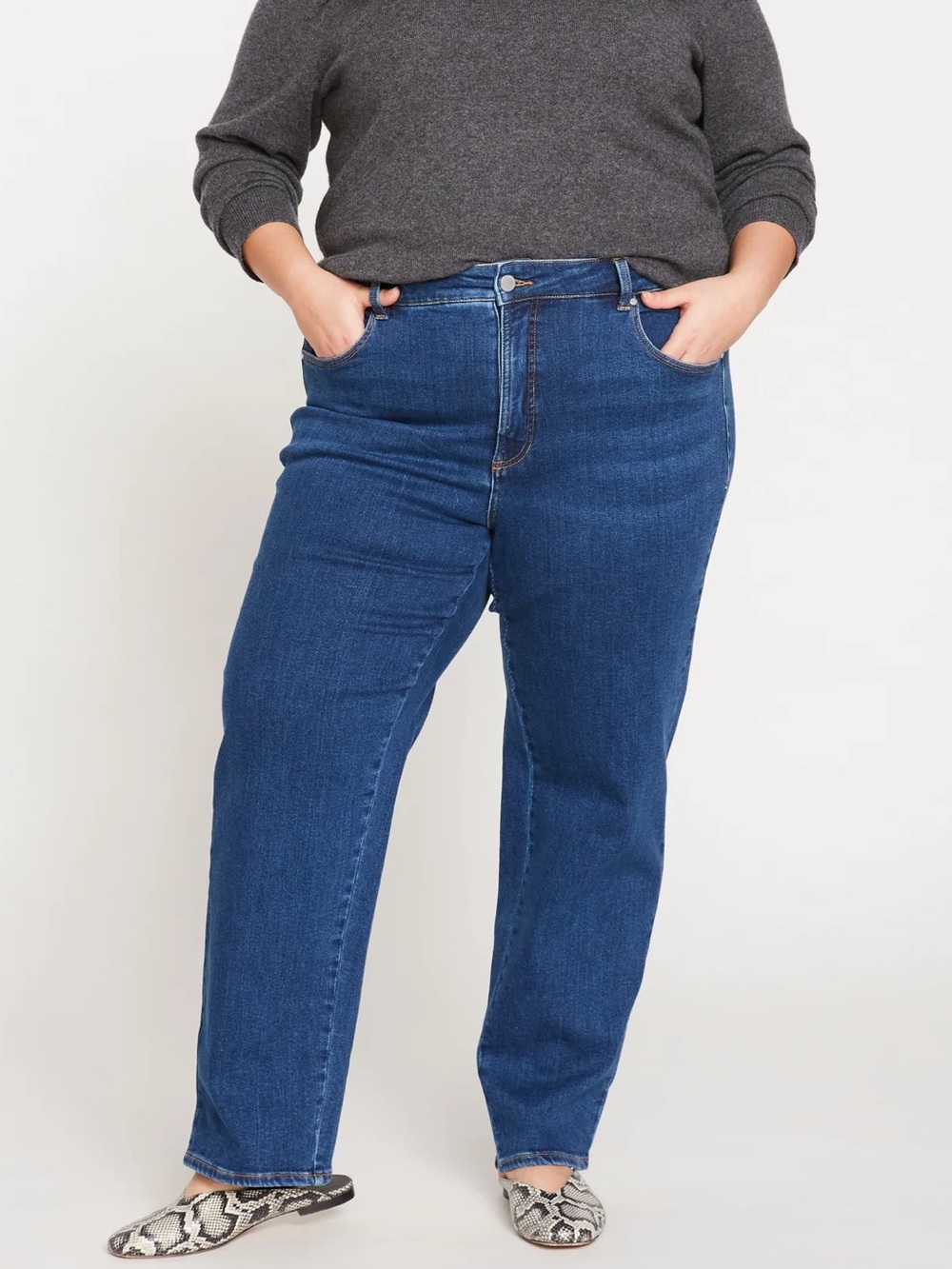 Vintage '90s-inspired Dark blue Straight leg jeans